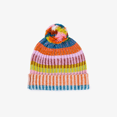 Mosaic Knit Pom Beanie