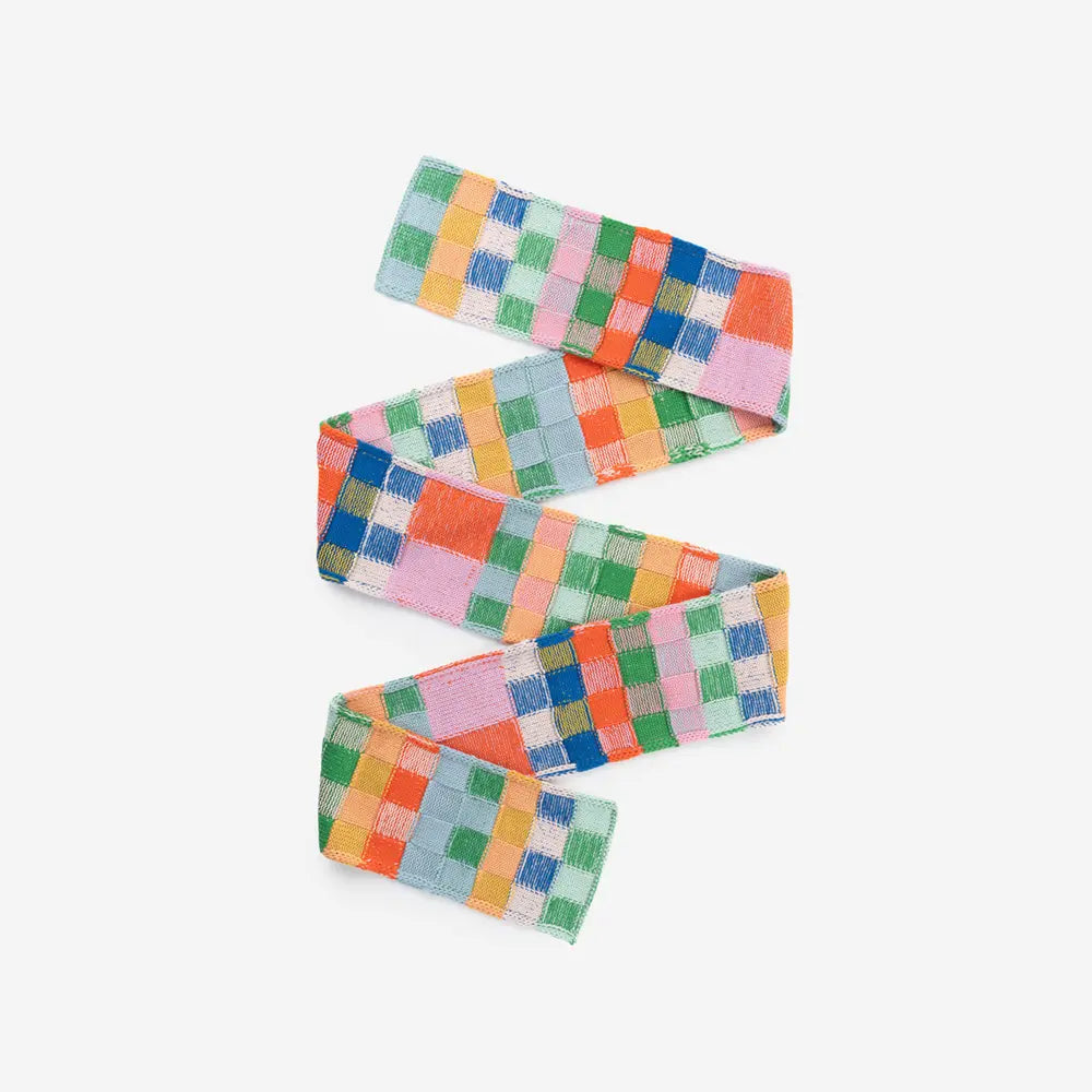 Mosaic Plaid Skinny Scarf