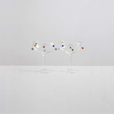 Pomponette Champagne Coupes Set