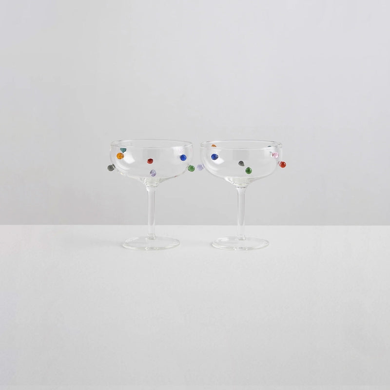 Pomponette Champagne Coupes Set