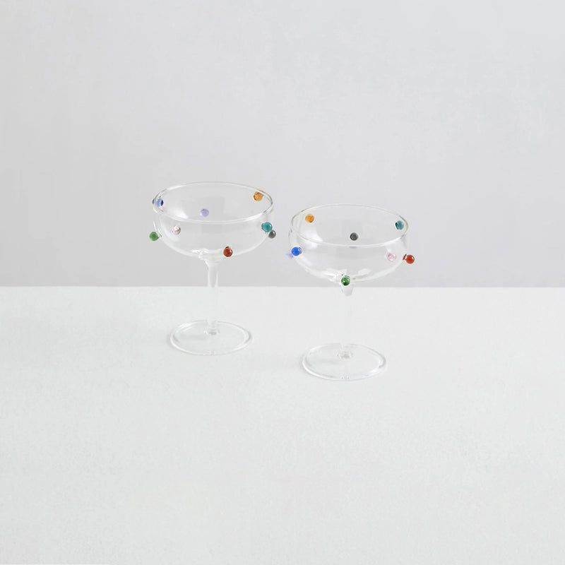 Pomponette Champagne Coupes Set