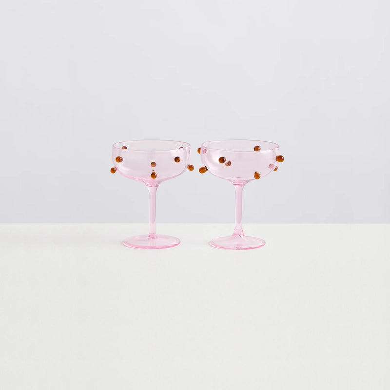 Pomponette Champagne Coupes Set