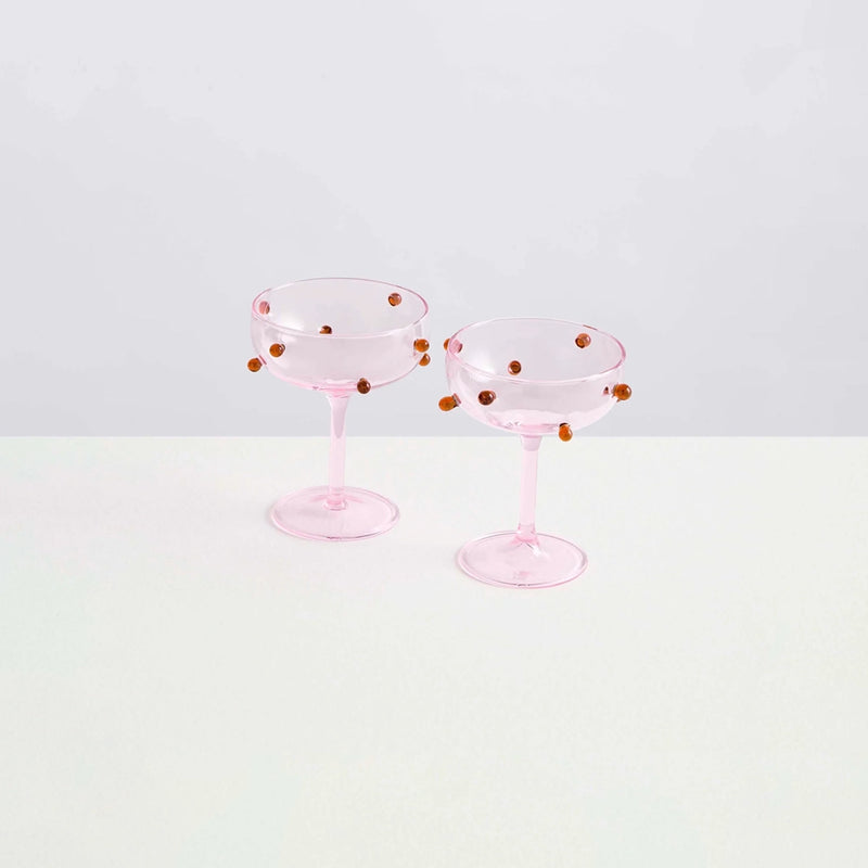 Pomponette Champagne Coupes Set