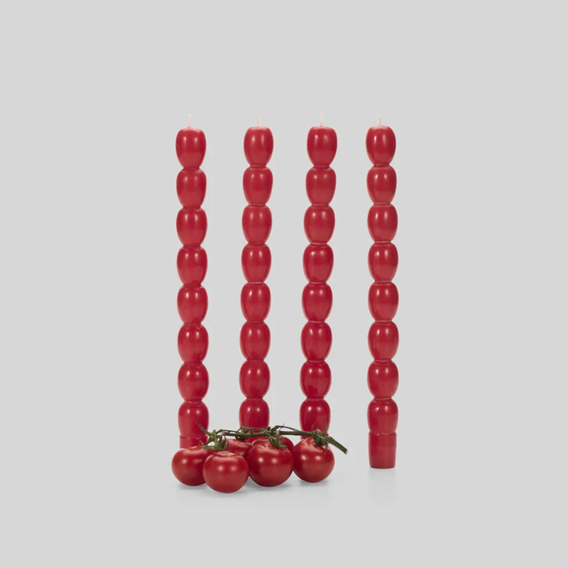 Cherry Tomato Taper Candles Set
