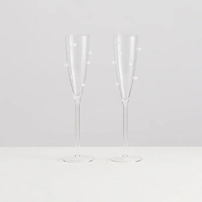 Pomponette Champagne Flutes Set