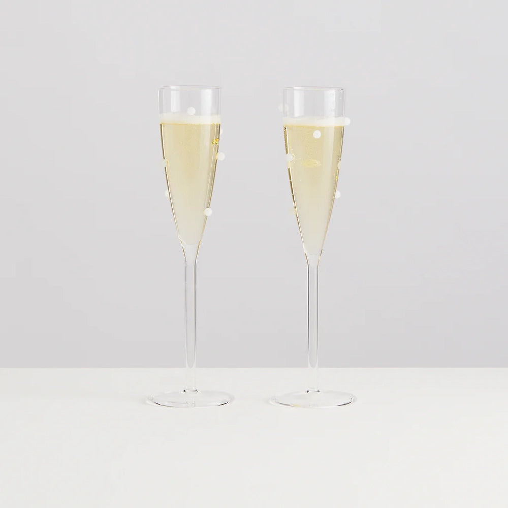 Pomponette Champagne Flutes Set