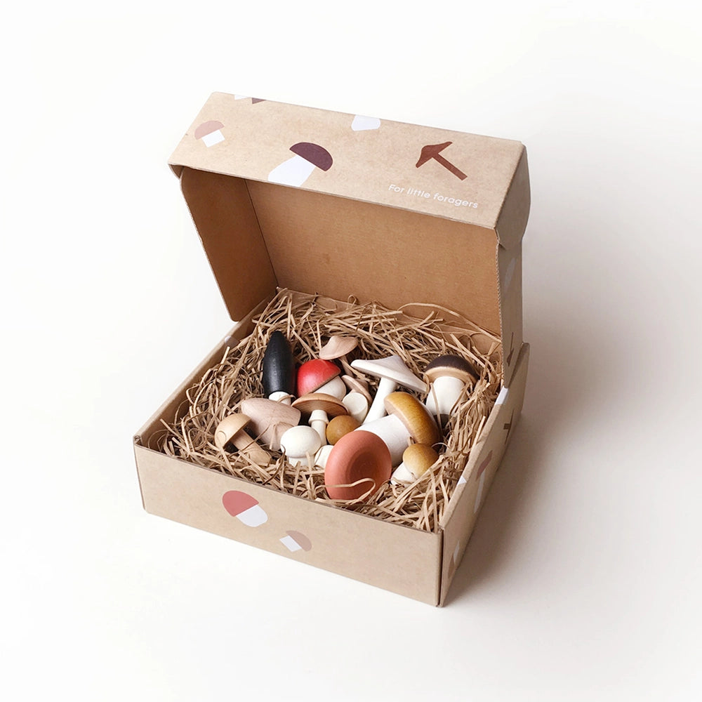 Forest Mushrooms Wooden Toy Set