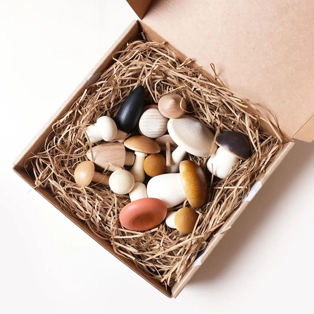 Forest Mushrooms Wooden Toy Set