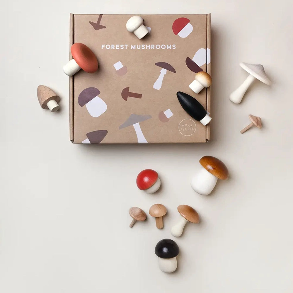 Forest Mushrooms Wooden Toy Set