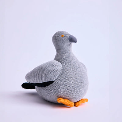 Knitted Grey Pigeon Plush