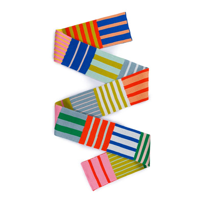 Patchwork Stripe Skinny Scarf