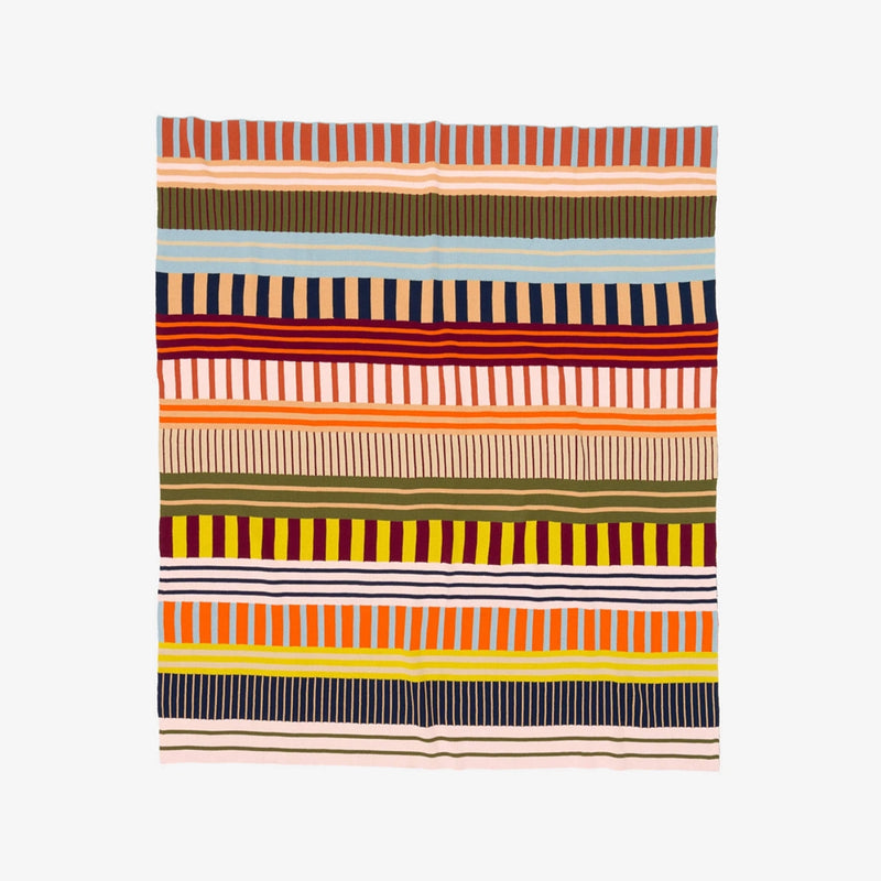 Patchwork Stripe Throw Blanket