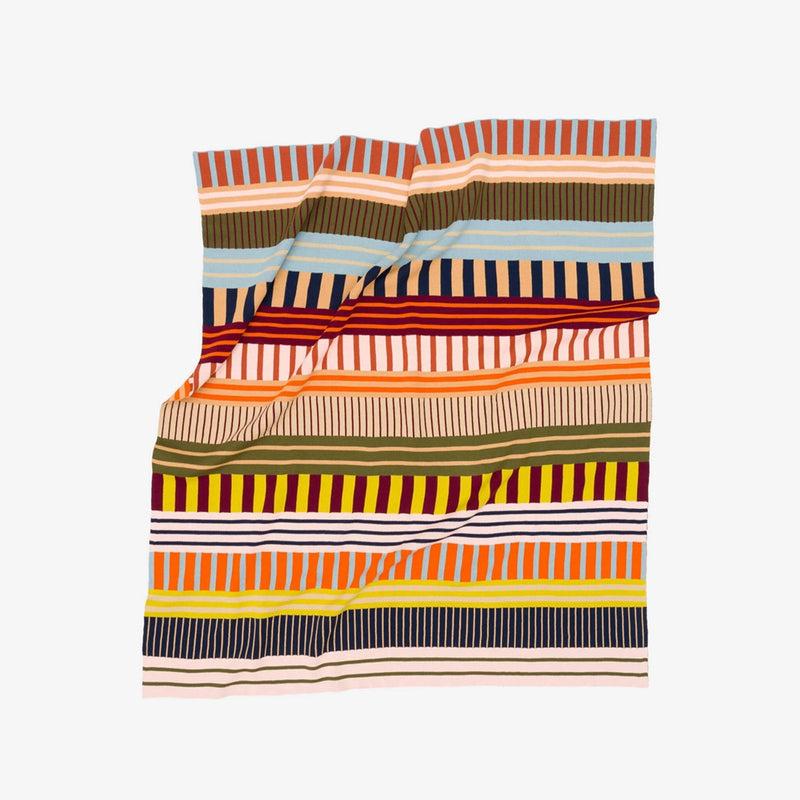 Patchwork Stripe Throw Blanket