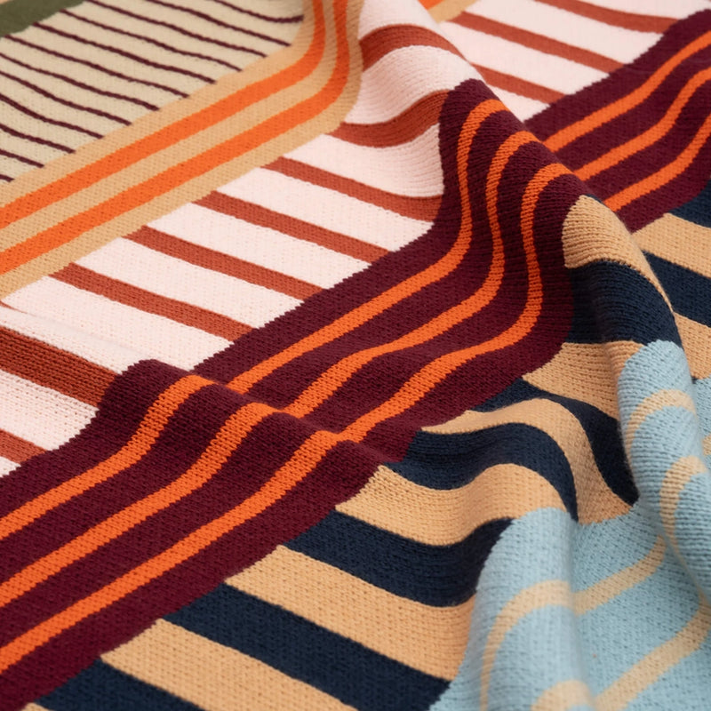 Patchwork Stripe Throw Blanket