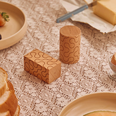 Wood Pattern Salt & Pepper Shakers