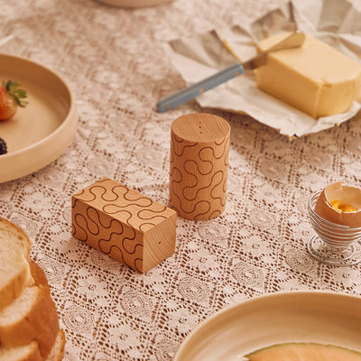 Wood Pattern Salt & Pepper Shakers