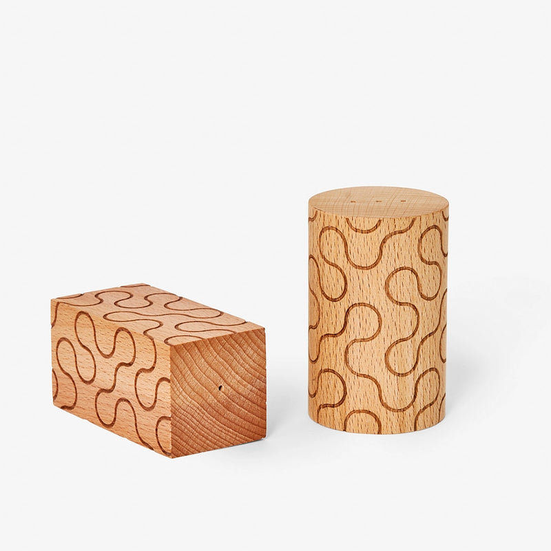 Wood Pattern Salt & Pepper Shakers