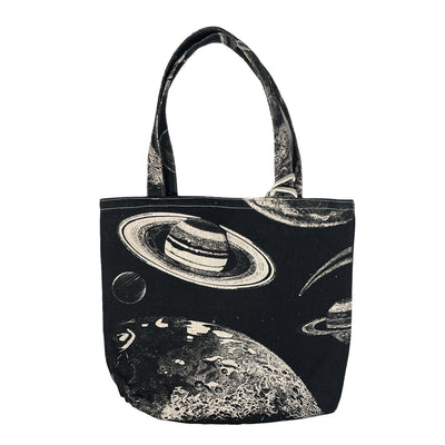 Graphic Printed Planets Tote with Pouch