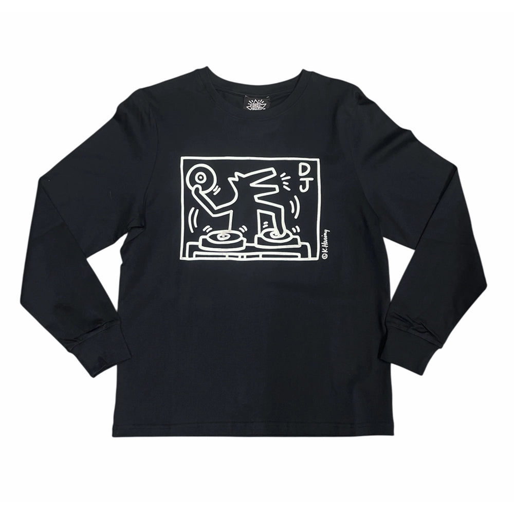 Haring DJ Dog Long-Sleeve T-Shirt