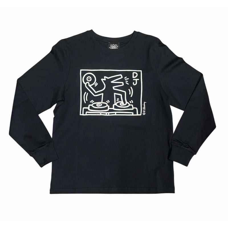 Haring DJ Dog Long-Sleeve T-Shirt