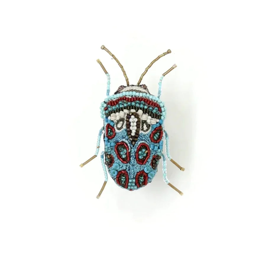 Picasso Bug Beaded Brooch
