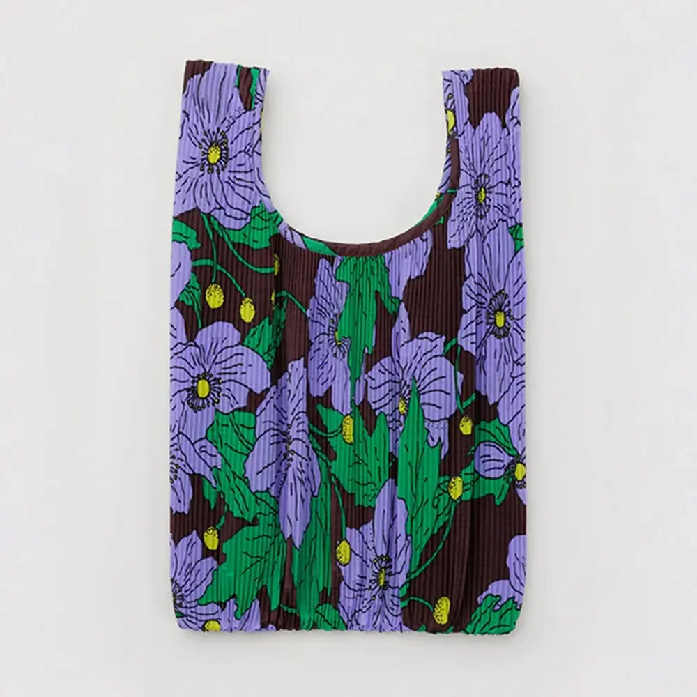 Baggu Pleated Tote Bag - Maroon Poppy