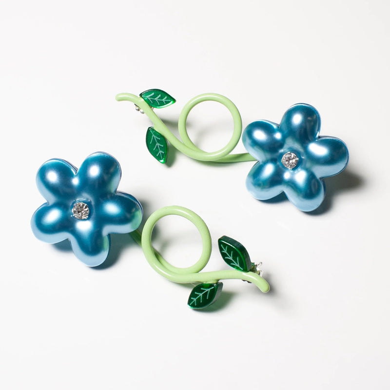 Puffy Flower Dangle Earrings