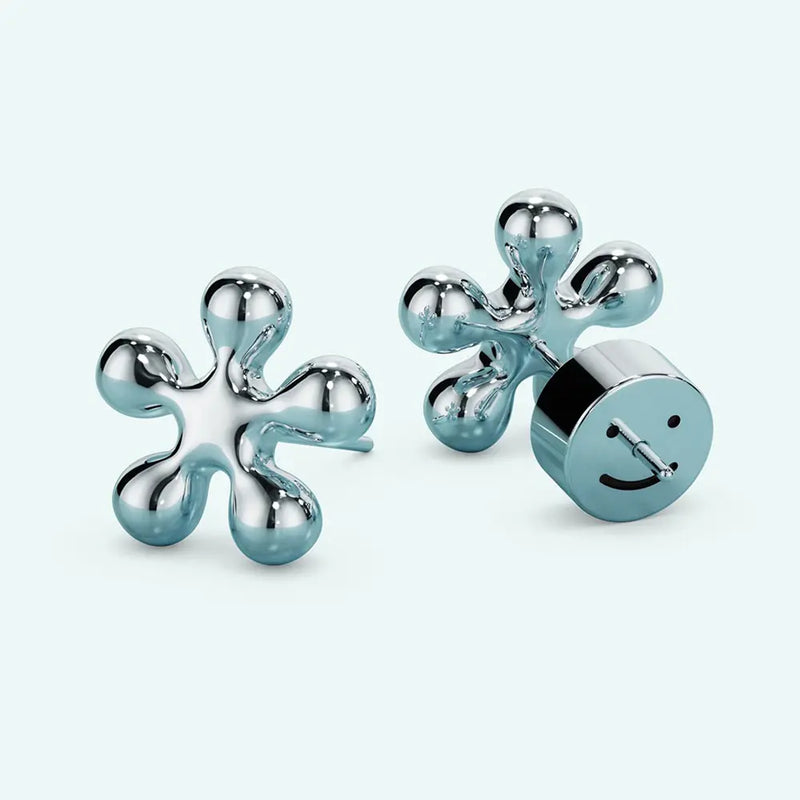 Flower Puffy Stud Earrings