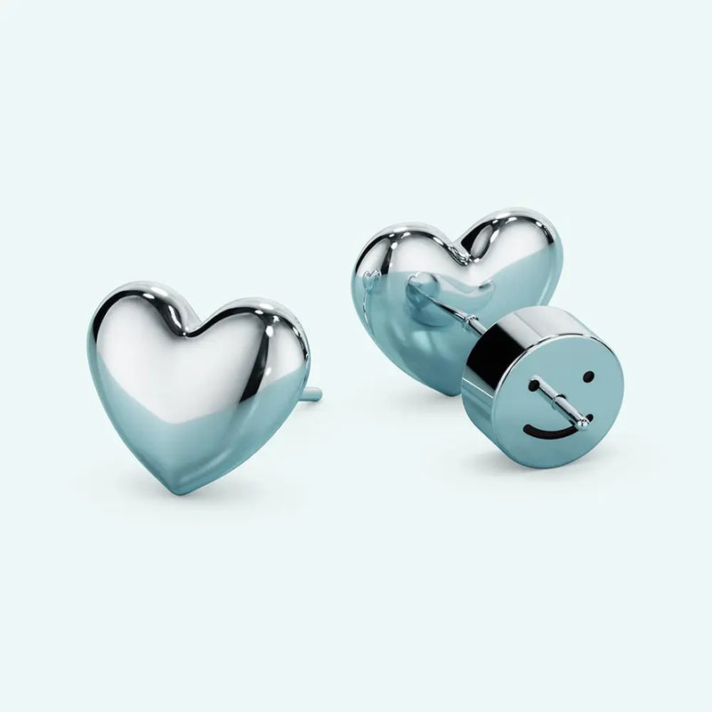 Heart Puffy Stud Earrings