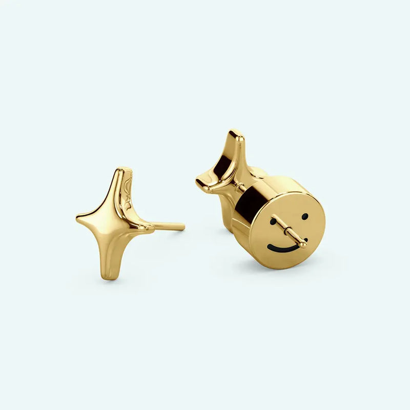 Sparkle Puffy Stud Earrings - Small