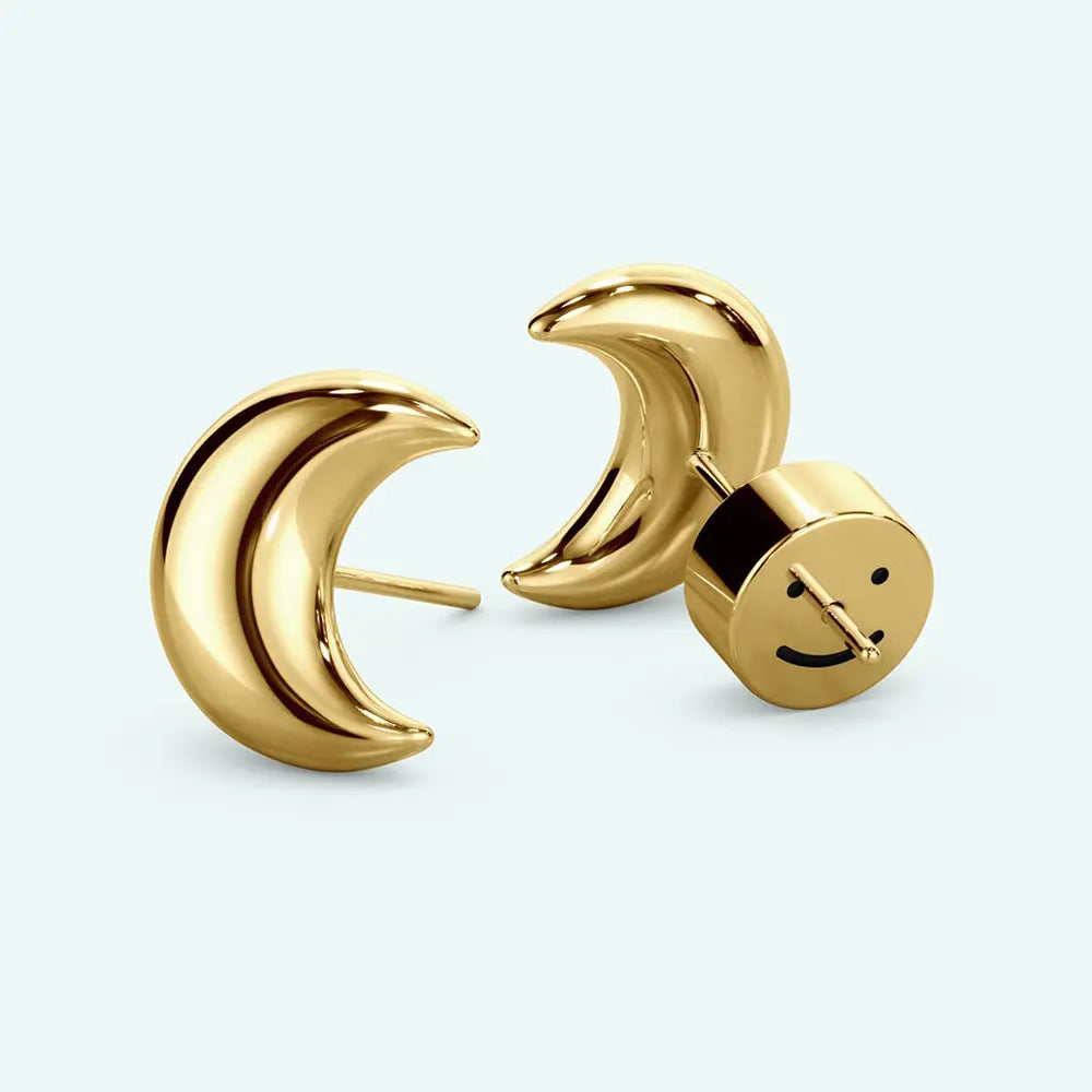 Moon Puffy Stud Earrings – MCA Chicago Store - Main Image