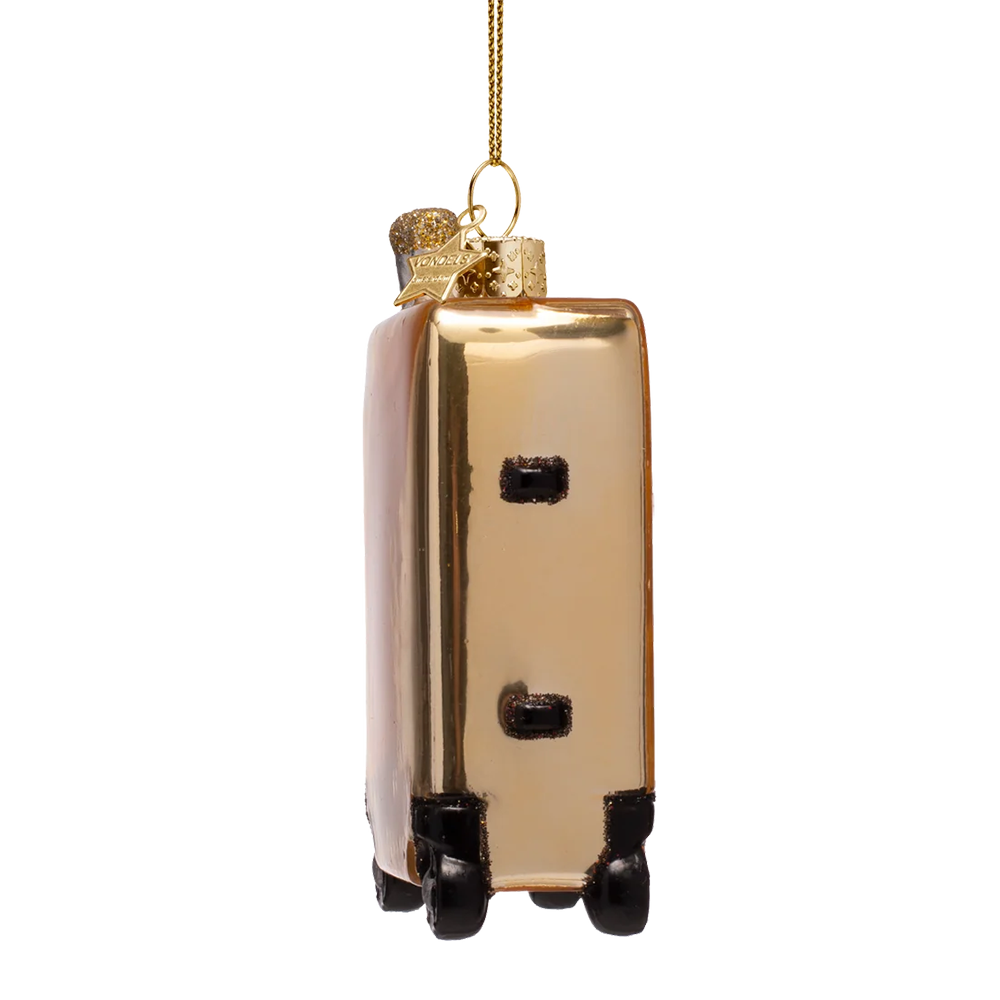Gold Suitcase Ornament