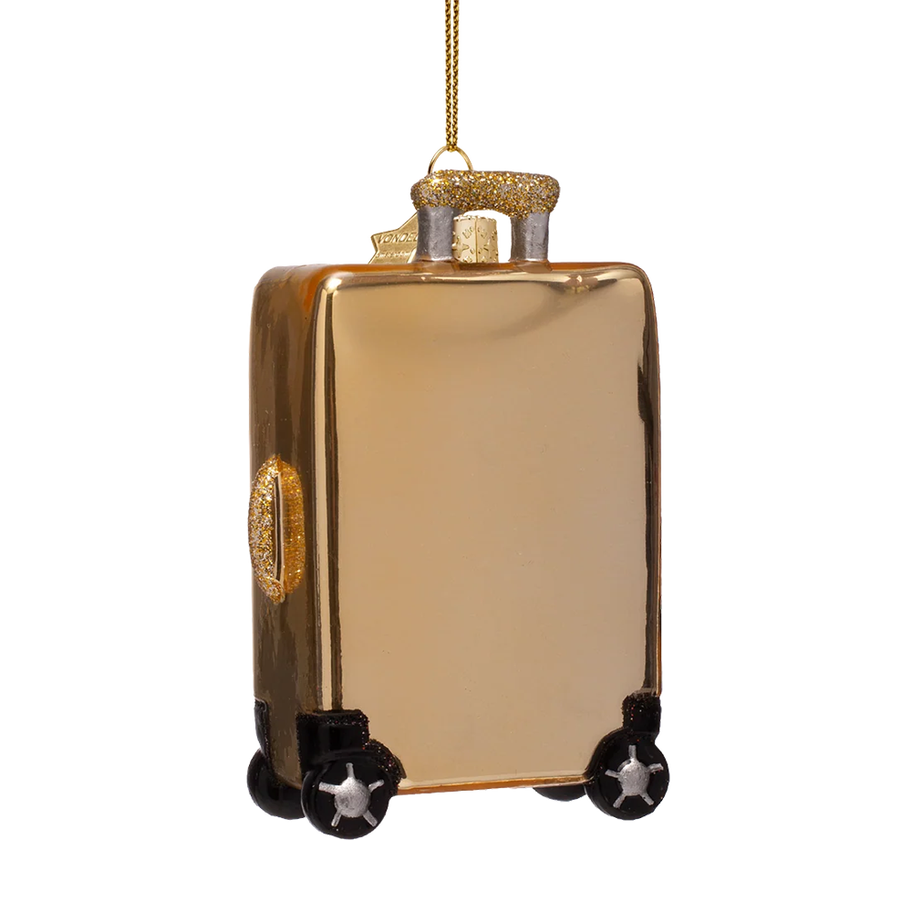 Gold Suitcase Ornament