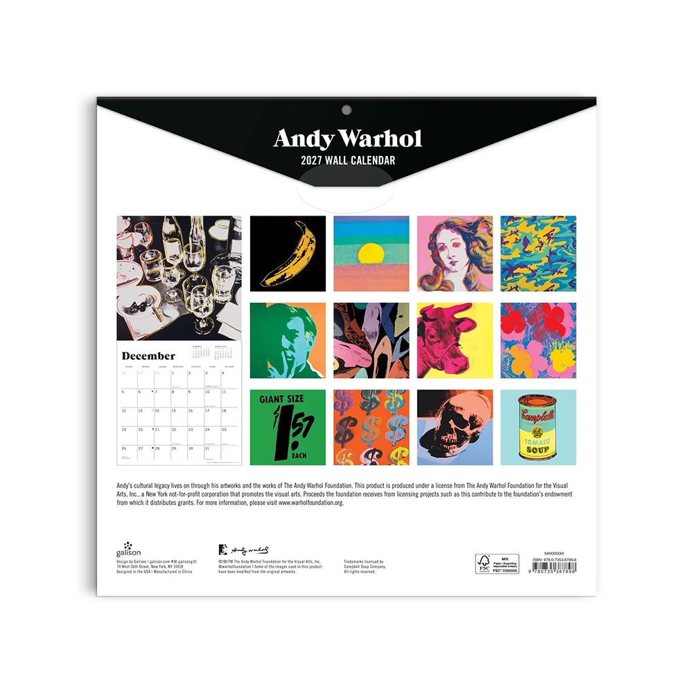 Andy Warhol 2027 Wall Calendar
