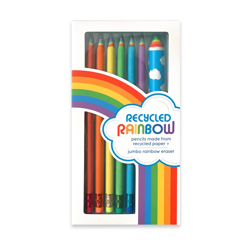 Recycled Rainbow Pencils & Eraser Set