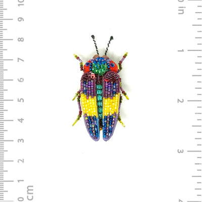 Jewel Beetle Beaded Brooch