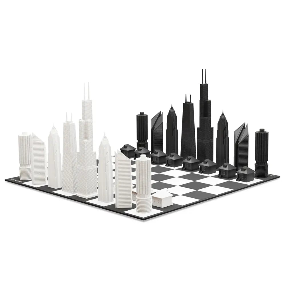 Chicago Skyline Acrylic Chess Set