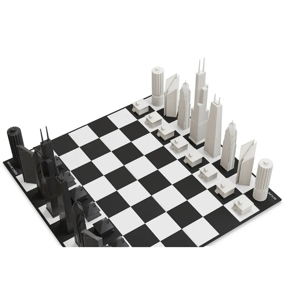 Chicago Skyline Acrylic Chess Set