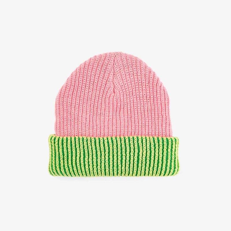 Stripe Cuff Plush Beanie