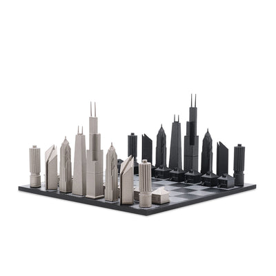 Chicago Skyline Stainless Steel Chess Set