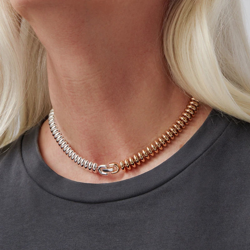 Sofia Two-Tone Choker Necklace