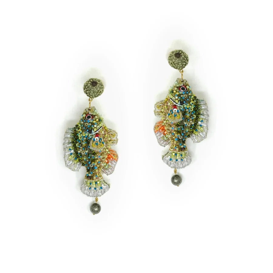 Spotted Sunfish Beaded Earrings