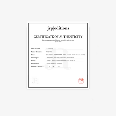 Yoko Ono i ii iii Stamp Print - Unframed