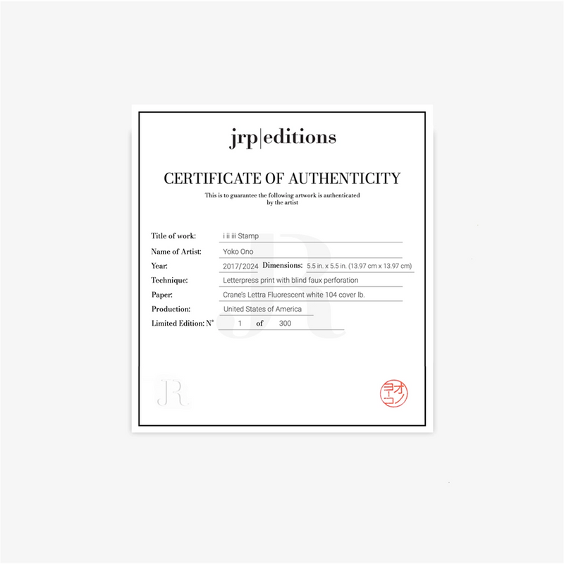 Yoko Ono i ii iii Stamp Print - Unframed