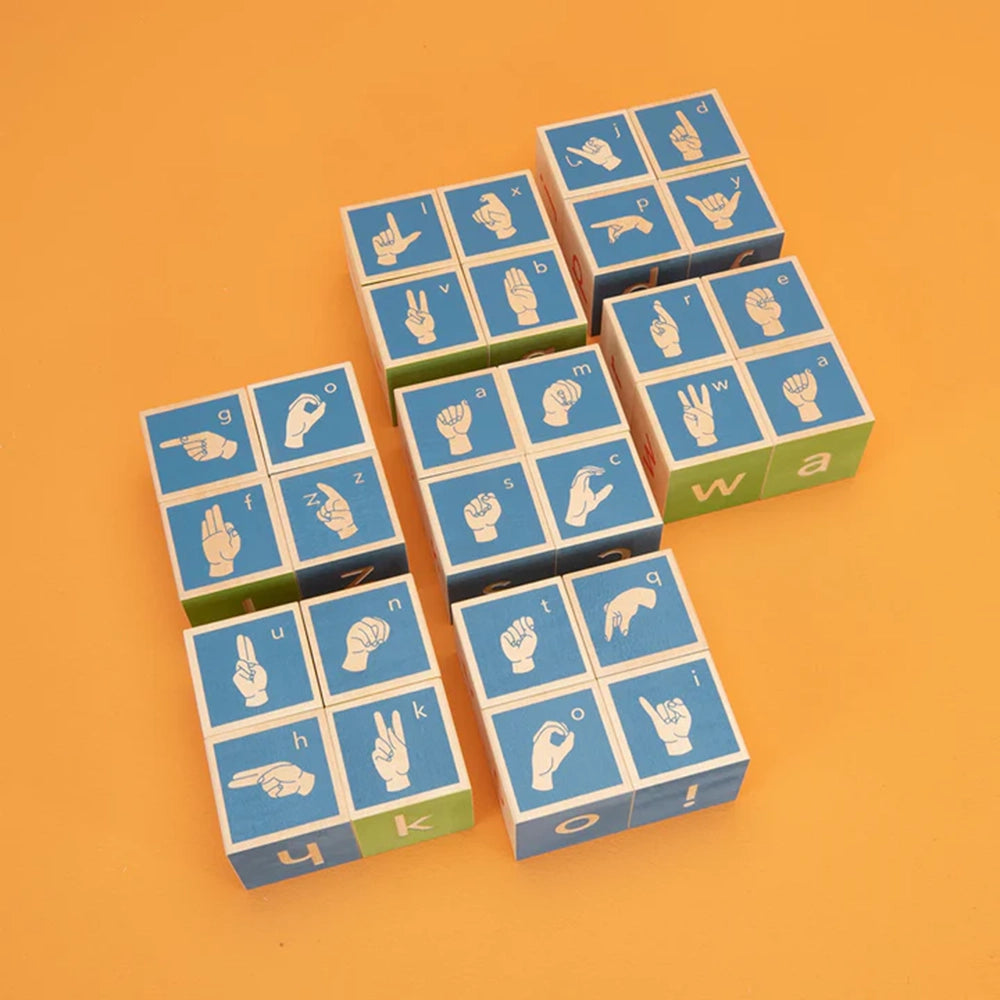 American Sign Language Wooden Block Toy