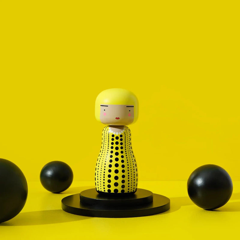 Yayoi Yellow Dot Wood Doll