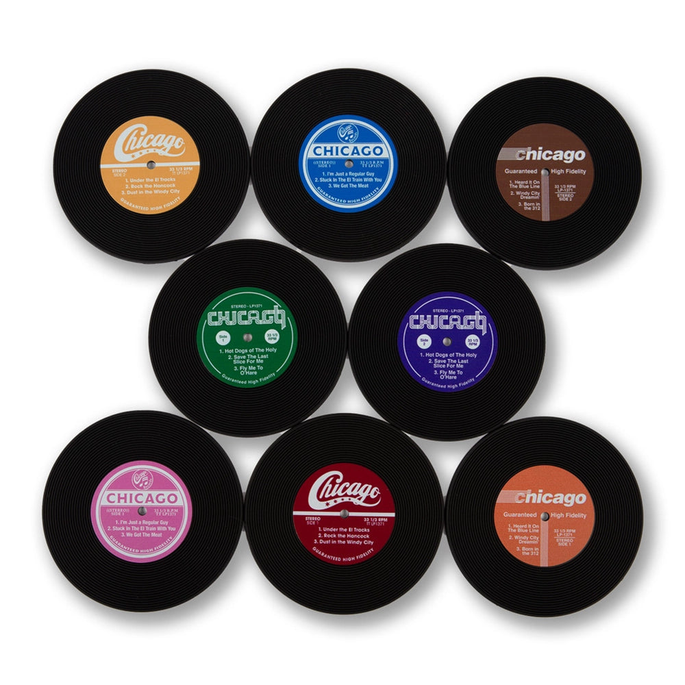 Chicago Vinyl Record Coasters Set