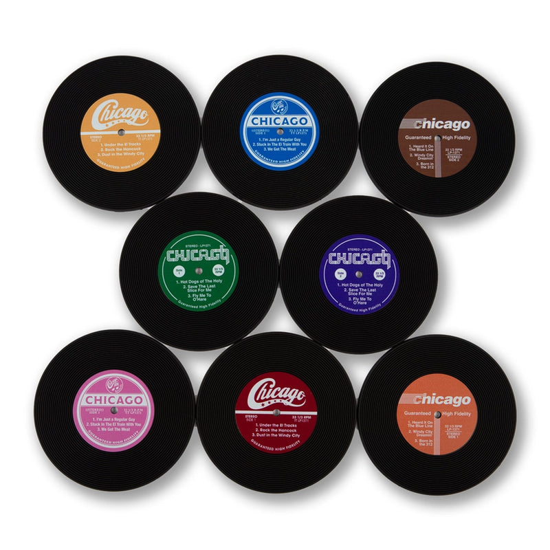 Chicago Vinyl Record Coasters Set