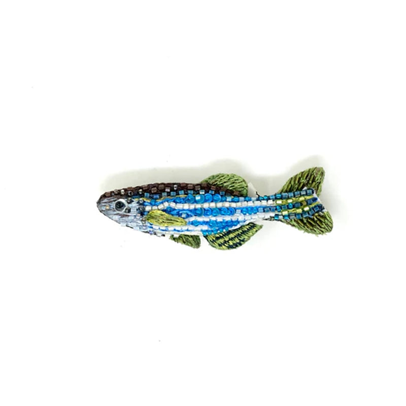 Zebra Fish Beaded Brooch