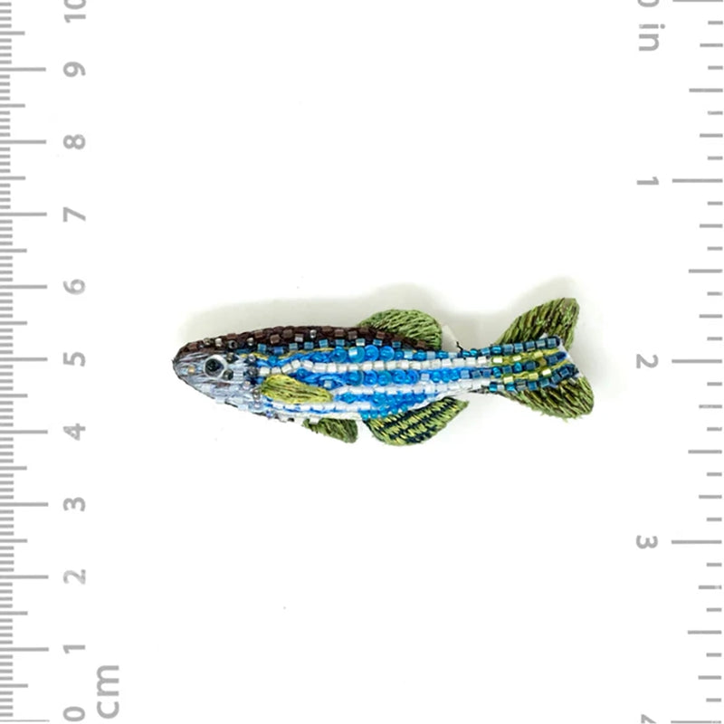 Zebra Fish Beaded Brooch